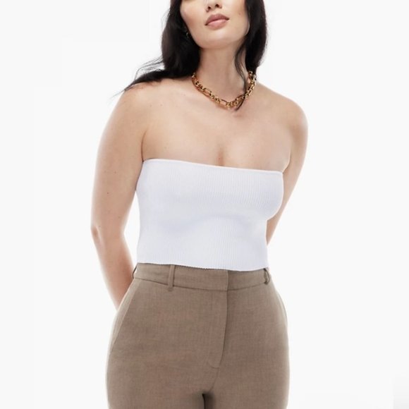 Babaton Sculpt Knit Tube Top in White - Picture 2 of 3